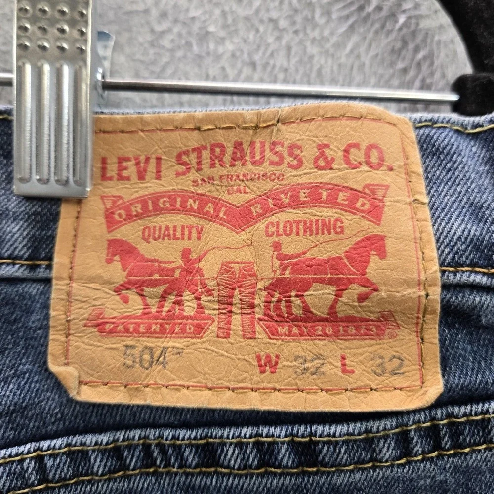 Levi's 504 Men Jeans 32X32 Blue Denim Straight Fit Button 31